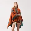 Scarves Geometric Female Winter Poncho 2023 Cashmere Women Warm Shawls And Wraps Pashmina Thick Capes Blanket Femme Coat