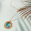 Hänghalsband Renya 2023 mode torkad blommor trumhammare halsband blå harts för kvinnor flickor tillbehör gåvor