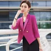 Ternos femininos Trabalho de escritório de mulheres use blazers jaquetas casaco meio manga primavera verão feminino formal feminino estilos tops roupas blaser s-4xl