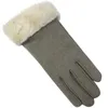 Five Fingers Gloves Women Cotton Cloth Screen Touch Stretchable Fashion Flat Winter Anti-Slip Cuff Soft Lining 2023