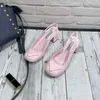 2023 Nya mode lyxdesigners elegant patent lädersko bokstav hylla ankel remmar sandal kvinnor höga klackar bankett bröllop non-slip glids 5.0