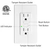 Adaptery 15A/125V odporne na manipulacje GFCI Outlet Mieszkaniowe i komercyjne gniazdo energetyczne ETL Certyfikowane sklepy SAFTY Białe