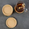 Table Mats Wooden Heat Insulation Placemat Tea Coasters Cup Holder Mat Pads For Coffee Drinks Round Cork