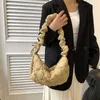 Evening Bags Fashion Simply Solid Color Pleated Shoulder Arm for Women 2023 Protable Shopping Mobile Handbags Female 230427