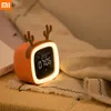 Akcesoria Youpin Creative LED nocne światło z termometrem Kreskówka Kreskówka Śliczny alarm dla zwierząt świąteczny Sypialnia USB