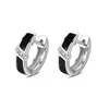 Hoop Earrings LByzHan Fashion 925 Sterling Silver Stud Round Design Black Earring For Women Jewelry