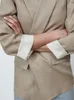 بدلات نسائية 2023 الصيف على الطراز الصيفي All-Match Casual Lourd Liten Suit مع أصفاد مطبوعة