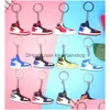 Sleutelringen Designer Keychain Mini Sneaker Ring Gift Shoes Keychains Handtas ketting Basketbal schoenhouder Drop levering sieraden DHQX5
