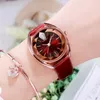 Zegarek nektom upuść najlepsze modne zegarki damskie Waterproof skórzany zestaw dla kobiet Relogio feminino