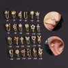 Mode Micro Incrusté Zircon Cubique En Forme De U Pince-Nez Earbone Clip Populaire Percé Nez Anneau Manchette Boucle D'oreille Bijoux Réel 14K Or Pas De Piercing Faux Bijoux De Corps En Gros