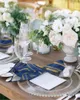 Table Napkin 4pcs Blue Yellow Marble Abstract Square 50cm Party Wedding Decoration Cloth Kitchen Dinner Serving Napkins