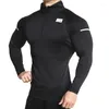 T-shirts pour hommes 2023 T-shirts à élasticité serrée à manches longues musculation musculaire gymnases marque vêtements grande taille M-XXL