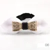 Bow Ties RBOCOMen's Novelty Cotton Tie Gold Alloy Hollow Flower Bowtie Solid Red Blue Sharp Corners For Men Wedding