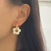 Boucles d'oreilles cerceau 2023 arrivée couleur fleur résine acrylique couleur or boucle d'oreille pour femmes filles mignon cadeau bijoux