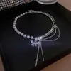2023 NIEUW HOT INS ZIRKON TASEL -stiksel Pearl dames kettingen ringen set mode sieraden voor damesmeisje cadeau