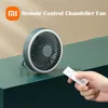 Fans Xiaomi USB -laddningsbara takfläktar 2000mAh med fjärrkontroll 360 ° Rotation 3Squeed Wind Desk hängande ventilator för camping