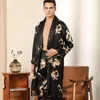 Vêtements de nuit pour hommes Vêtements de nuit en satin pour hommes Robe Pantalon Dargon Ensemble de pyjamas Imprimer Hommes Vêtements de nuit Kimono Peignoir Robe Faux Silk Lounge Wear Home Clothes 230512