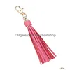 Keychains Lanyards 5 Colors Tassel Keychain Festive Women Personalized Charm Pendant Mental Key Ring Valentines Day Gift Bk Lanyar Dhku7