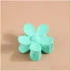 Hair Accessories Fashion Women Girl Plastic Claws Ribbon Crab Clamps Charm Solid Color Flower Shape Lady Small Hairs Clips Headdress Dhmvp