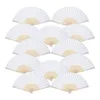 Party Favor 12 Pack Hand Held Fans White Paper Fan Bamboo Folding Handheld Folded For Church Wedding Gift Drop Delivery H Dht0I