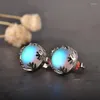 Boucles d'oreilles à tige délicate pierre de lune Chic bijoux femmes fille accessoires ronde pierre claire mariage boucle d'oreille cadeau