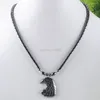 Colares pendentes pretos não magnéticos hematita de contas de animal colar de animais 17,5 polegadas jóias femininas ibf303