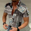 M-5XL Fashion Hawaiian Shirt Blus Mens Designer T Shirt Casual Man Loose Tees Print Short Hidees Top Men's Cotton T-Shirt Hip Hop Tee Shirts Button Up Tshirt