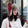 Berets Stilvolle Bar Schöne Mütze Für Frauen Halten Warme Winter Lässige Wolle Gestrickte Kappen Ohrenschützer Säumen Hüte Verdicken Ski Knochen Skullies