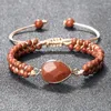 Странд 4 -мм мини -бусинки браслеты мода Goldstone Sandstone String Wrap Women Ручная плетена