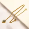 18K Gold Plated Luxury Designer Necklace for Women Heart-Shape Pendant Brand Letter Choker Chain Necklaces Jewelry Accessory High Quality Never Fade 20Style