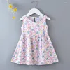 Fille robes été enfant en bas âge filles robe cassé fleur princesse sans manches bébé vêtements Costume fête enfants Costume