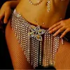 Party Nightclub Butterfly Shape Rhinestone Bra Chain Set Sexig blanka underkläder Set bröstkedja trosor nattklubb stil modeklänning show bh t-back smycken 1146