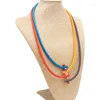 Catene Collana di perle gotiche per le donne Gioielli fatti a mano di lusso in catena di gomma di design per damigella d'onore con perline a strati