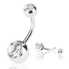 Barra de barriga rosa anéis de umbigo barra de piercing de cristal dupla de aço inoxidável zircônia cúbica jóias corporais 10pcs/conjunto