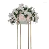 Decoración de fiesta 12 uds) mesa de columna alta con soporte de flores de Metal dorado para bodas para eventos de boda 1485