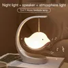 Masa lambaları Gece Işığı Çocuklar İçin Işık Bebek veya Kızlar Bluetooth Hoparlör Müzikle 7 Renk Soyunma Odası Dekoru Sevimli Kuş Lamba