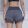 Aktiv shorts Sport Gym Yoga 2 i 1 Kvinnor Mesh Pocket Running Workout Breatble Fitness Training Jogging med foder