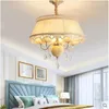 Подвесные лампы европейская хрустальная люстра Простая креативная керамическая теплая романтическая спальня светодиодная светодиодная роскошная современная столовая