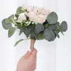 Kwiaty dekoracyjne sztuczne kwiaty plastikowe symulacje róży róży dekoracja domek po przenośne sztuczna ceremonia ślubna bukiet panny młodej