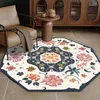 Tapetes flores decoração de casa tapetes tapetes european estilo pastoral criativo octógono retrô elegante carpete de cozinha quarto anti-esqui de piso tapete