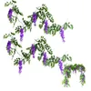 Dekorativa blommor 2st Home Artificial Wall Wedding 180 cm Fake Office El Ivy Wisteria Violet Party Supplies Hanging Decorations