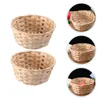 Present Wrap 2 PCS Pet Treat Basket Flower Girl Baskets Egg Collect Rural Fruit Bamboo Wicker Servering Tray