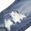 Jeans KidsCool Space Children Girls/Boys Denim Pants Frayed Edge Elastic Band Inside Washed Ripped Holes Slim