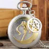 Antik unik tröja halsbandsficka se Noble Japan Anime Sailor Moon Series Quartz Analog Display Women Girl Pendant Chain G2730