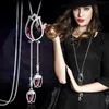 Pendentif Colliers Classique Cristal Tulipe Fleur Long Collier Simple Mode Chandail Robe AccessoiresPendentif