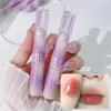 Lip Gloss Purple Tube Korean Mirror Glaze Waterproof Matte Sexy Red Liquid Lipstick Long-lasting Moisturizing Lips Makeup