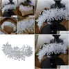 Haar sieraden luxe kroon witte kristal tiara handgemaakte hoofdbanden kralen kronen ornament bruidsjurk accessoires dro dhgarden dh2vt