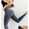 Pantalons pour femmes Capris Yoga Designer Fitness Running Femmes Taille Haute Sports Gym Wear Leggings Élastique Femme Intérieur Slim Tenues C Dhp8B