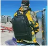 Backpack 2023 Trendência da moda PU couro de couro masculino de grande capacidade Laptop de viagem ao ar livre Rucksacks Sagão de estudantes da bolsa escolar