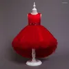 Casual Dresses Children's Dress Princess Girls 'Flower Trailer Piano Performance Puffy Formal Baby Baby